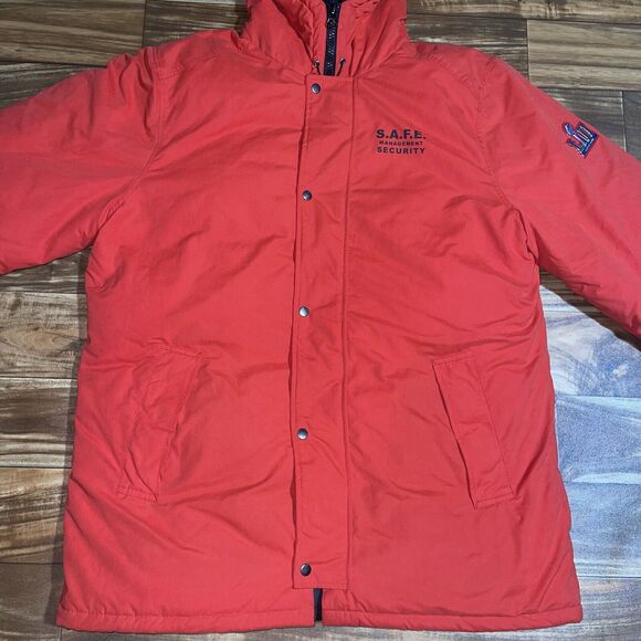 Official Licensed Super Bowl LII Security Puffer Down Jacket Red Mens Size XL - Picture 4 of 13